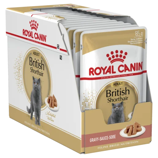 Royal Canin British Shorthair Adult Wet Cat Food Pouches 85g x 12