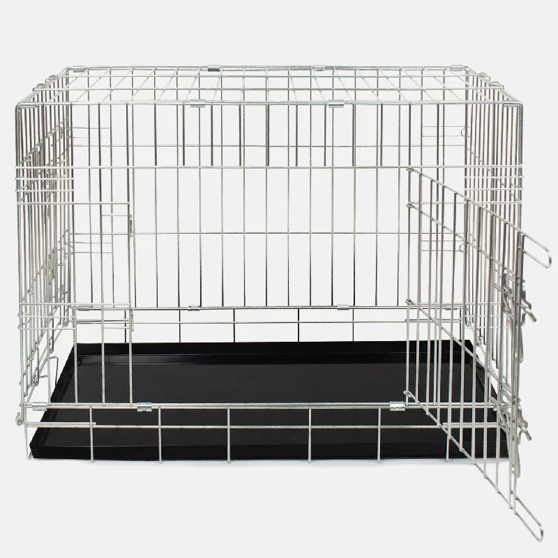 Imperfect Deluxe Dog Crate in Silver by Lords & Labradors