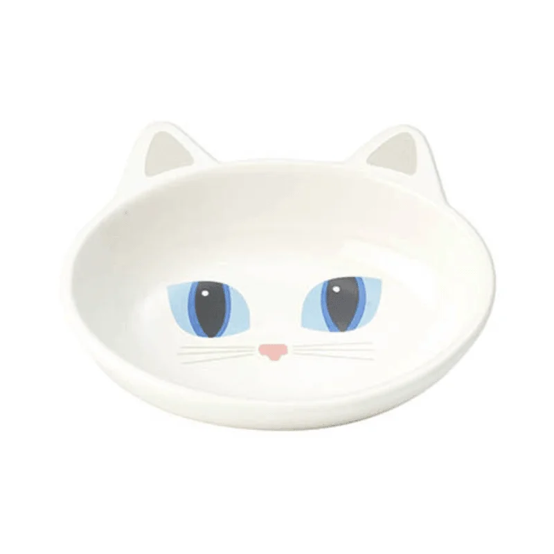 Stoneware Pet Bowl - "Frisky Kitty" - 5.5 Oval, 5.3 oz (Dishwasher Safe)