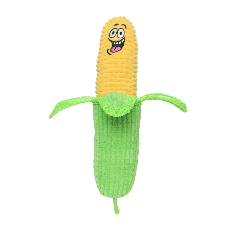 Tuffy Dog Toys - VIP Products - Tuffy Funny Food Corn, Durable, Squeaky Dog Toy 2-in-1