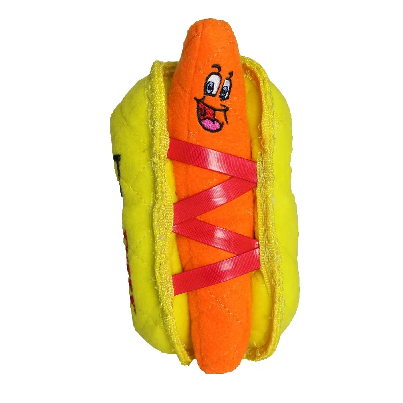 Tuffy Dog Toys - VIP Products - Tuffy Funny Food HotDog, Durable, Squeaky Dog Toy 2-in-1