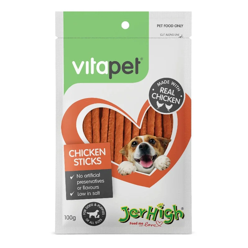 Vitapet Jerhigh Chicken Stick Dog Treats 100g